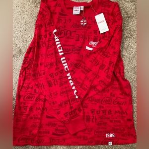 Red long-sleeve Coca Cola shirt